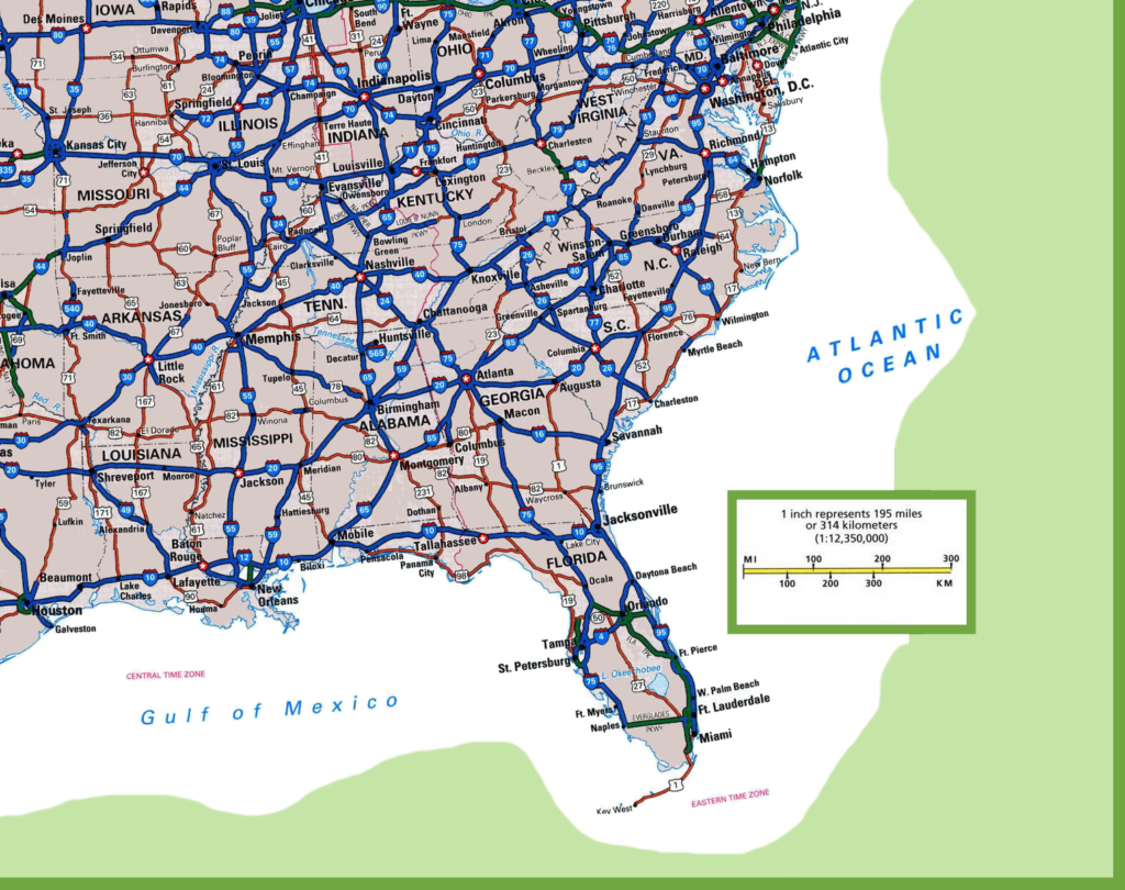 Road Map of South East