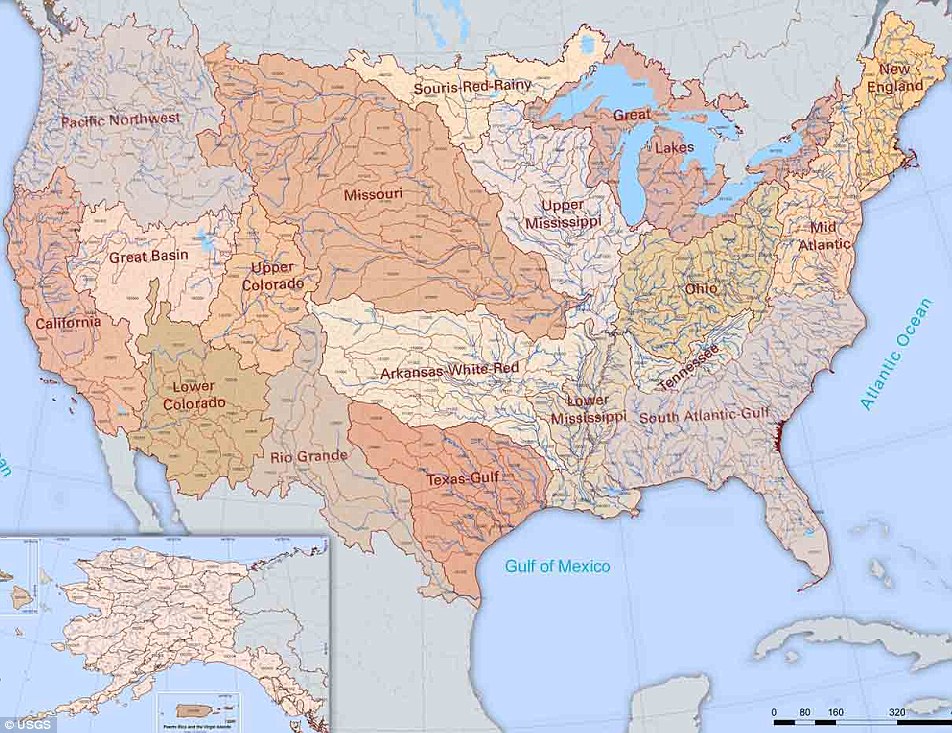 U.S River Basin Map