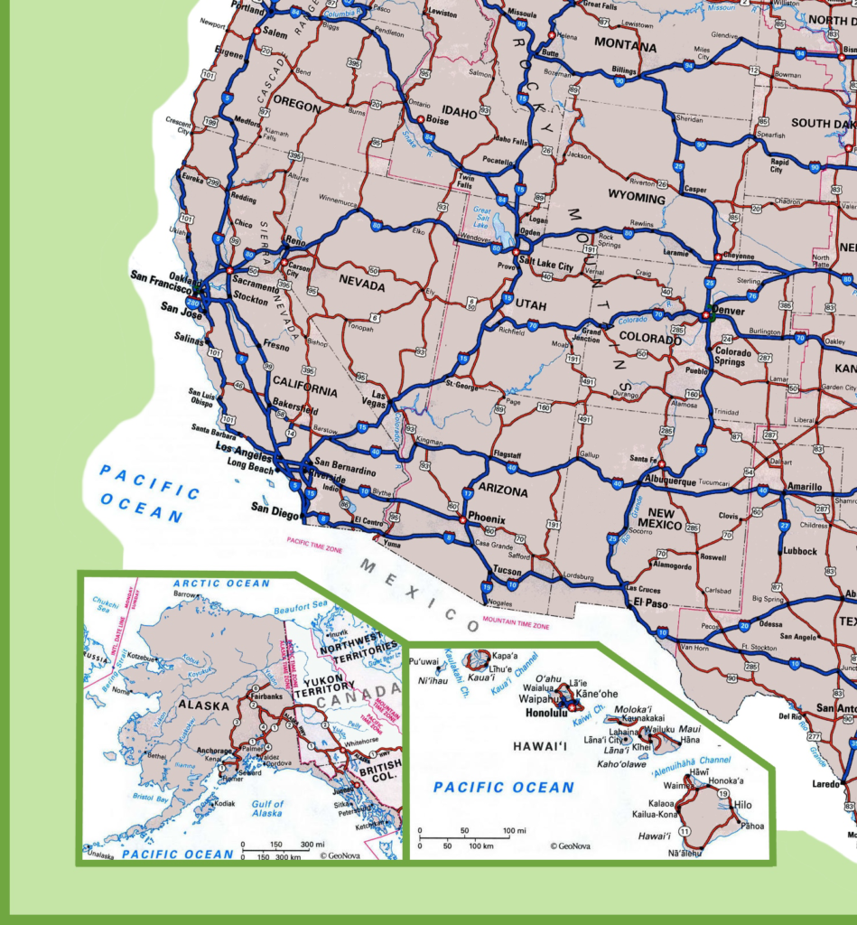 Road Map of West Coast