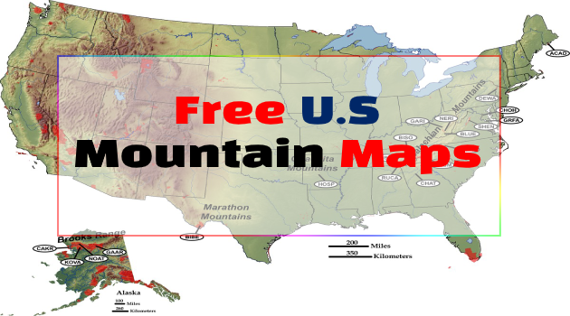 Rocky mountains on U.S Maps