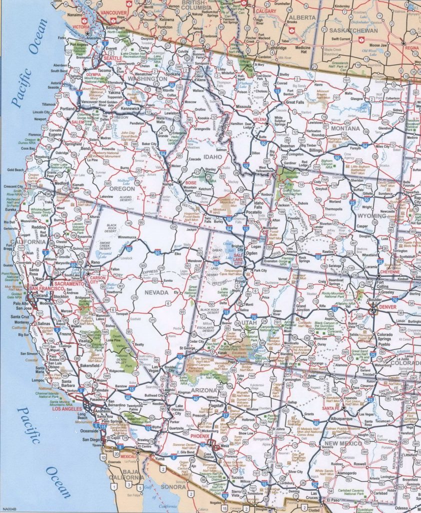 western united states map printable