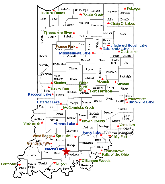 indiana lakes map