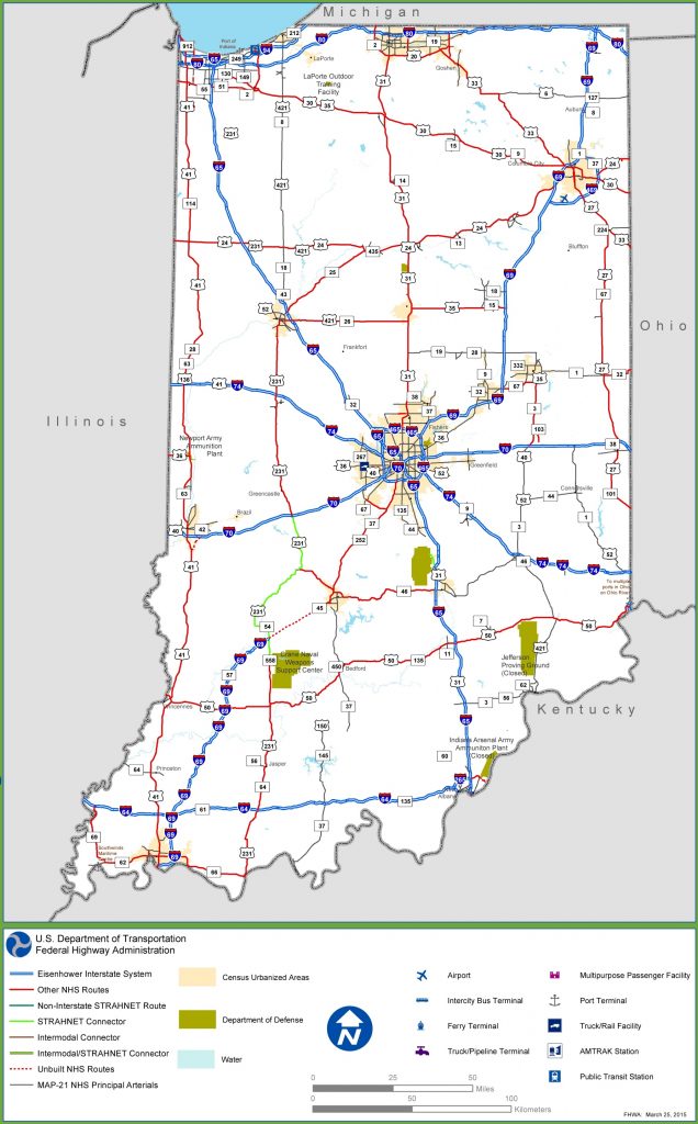 Indiana Interstate Map