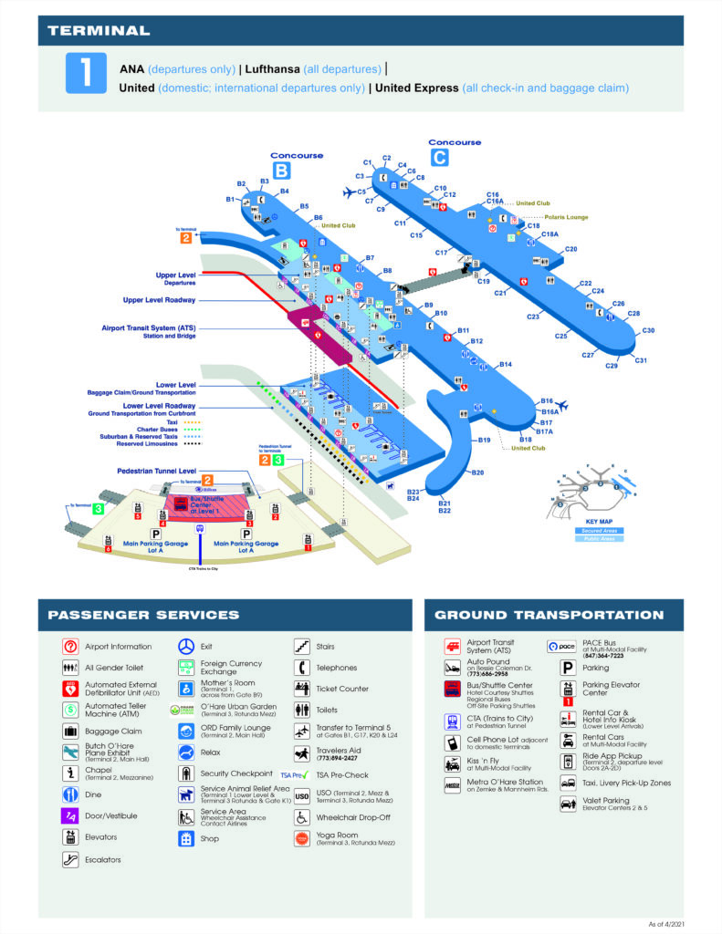 Chicago Airport Terminal 1 Map