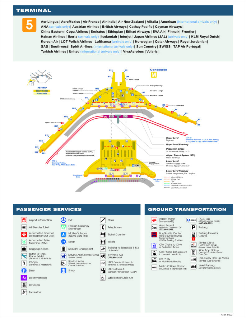 Chicago Airport Terminal 5 Map